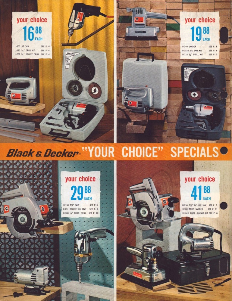 1965 Black & Decker Dream Workshop Catalog 11" x 8" 19 pages