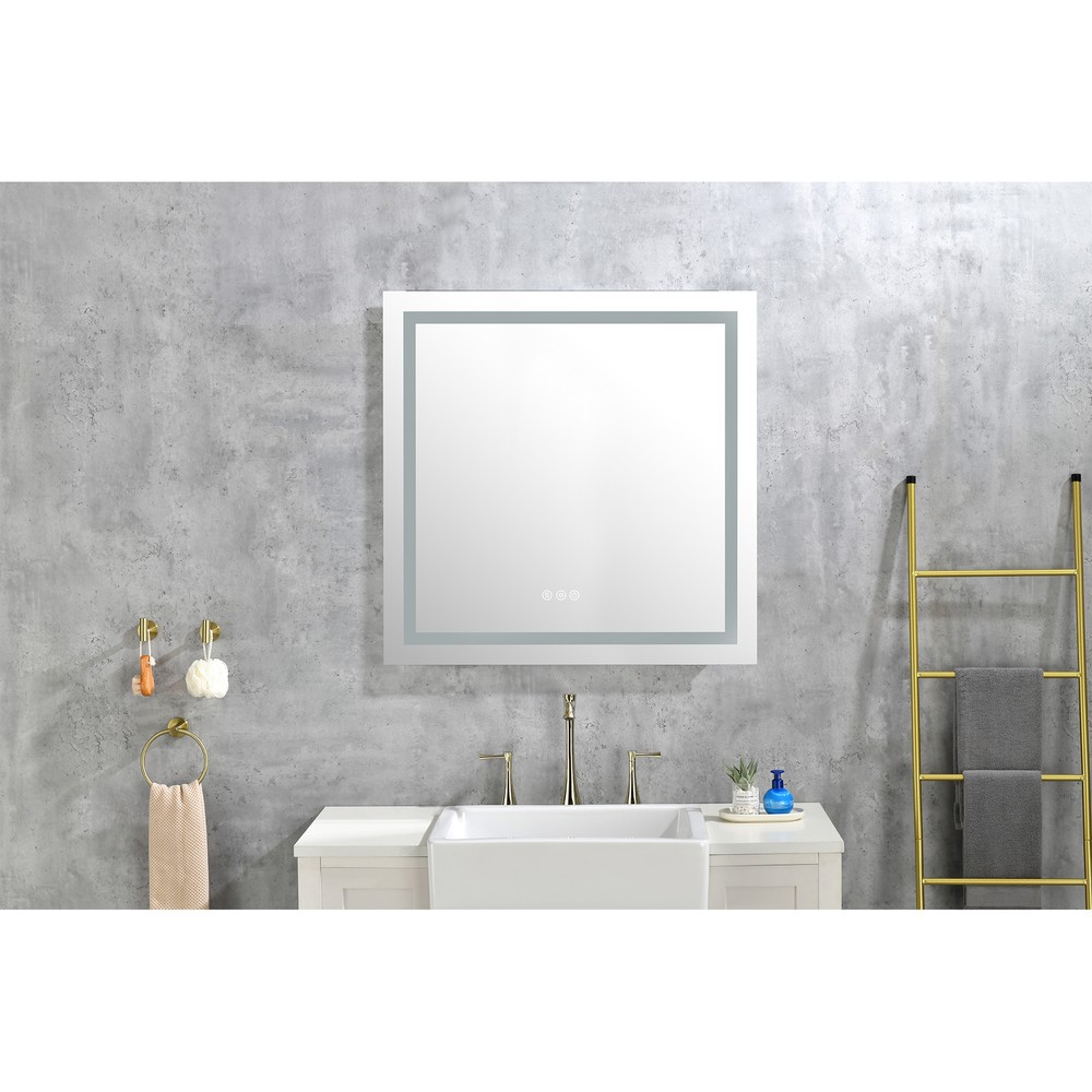 36x36in LED Bathroom Mirror with Frontlit Backlit Wall Mounted Vanity Mirror