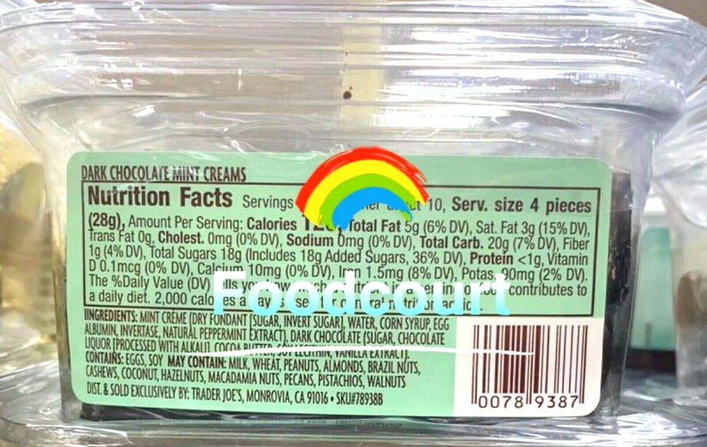 Trader Joe's Dark Chocolate Mint Creams 10 oz