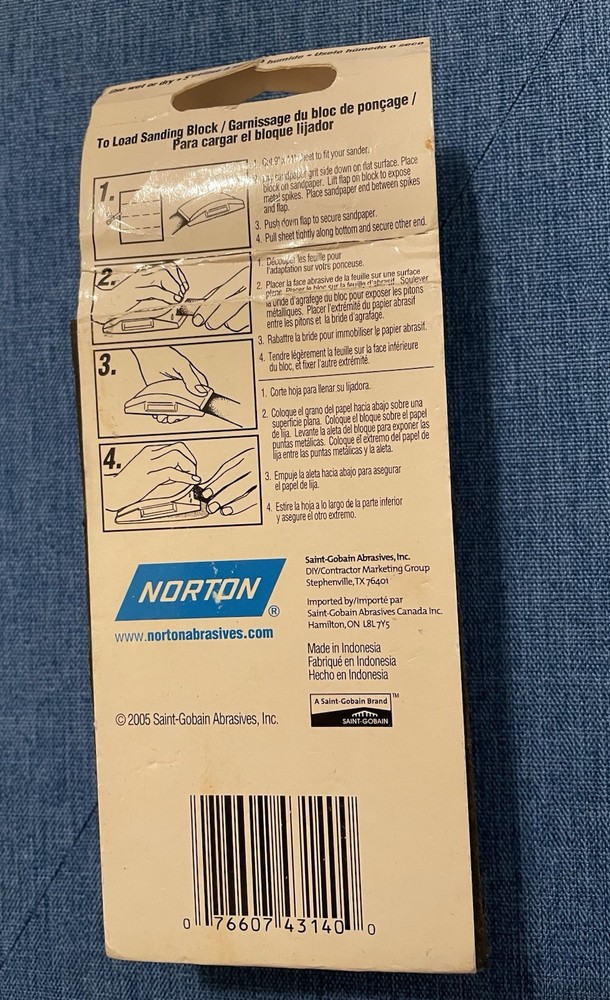 NORTON RUBBER HAND SANDING BLOCK #07660743140
