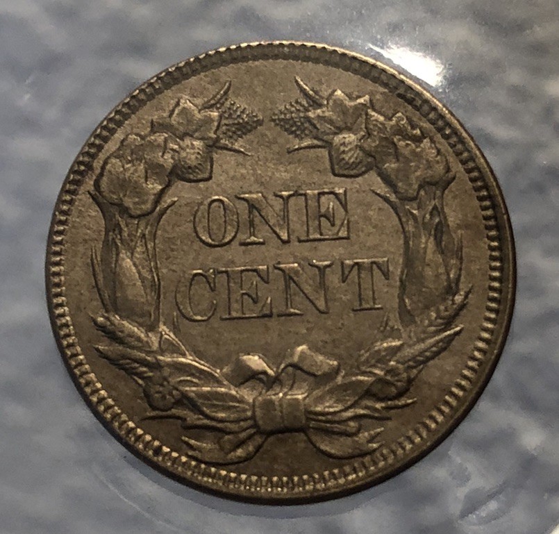 1857 Flying Eagle Cent Strong Strike Full Bold Tail Uncirculated