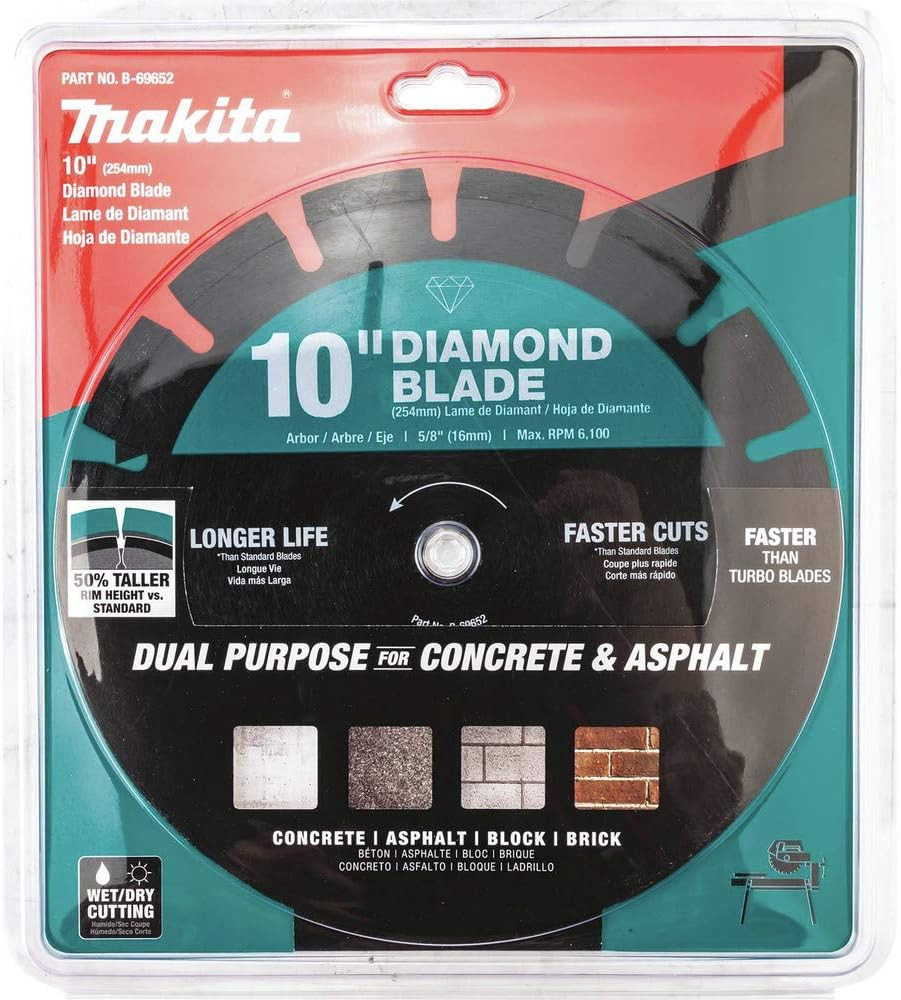 B-69652 10" Diamond Blade, Segmented, Dual Purpose
