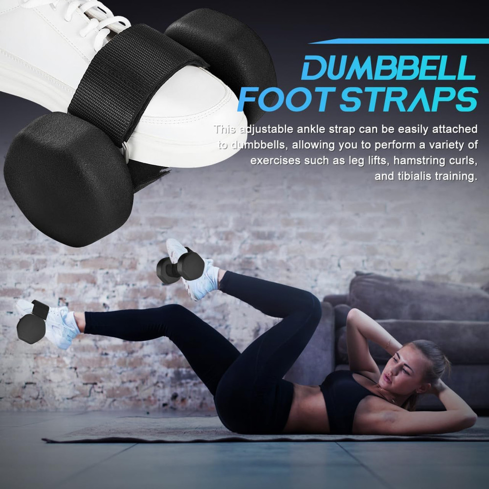 Adjustable Ankle Straps for Weight Lifting - 2 Pack Foot Attachments