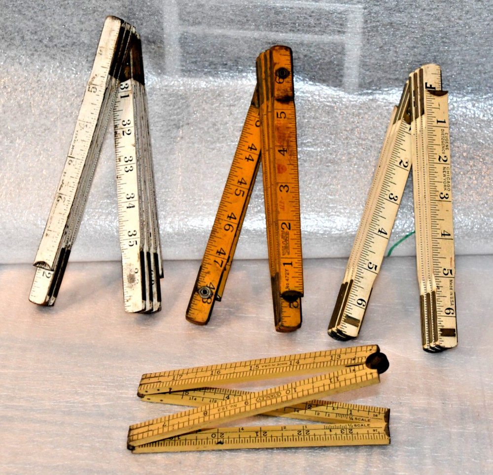 CARPENTER’S FOLDING RULES 4 PIECE COLLECTION PRE-OWNED