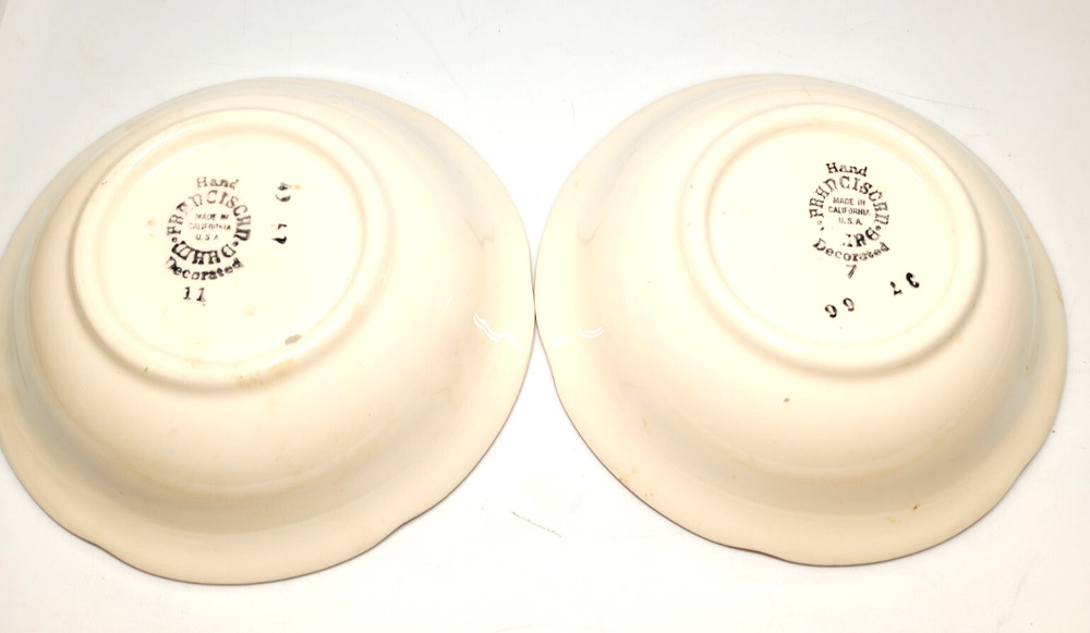 Medium replacement Franciscan plate set of two hand painted
