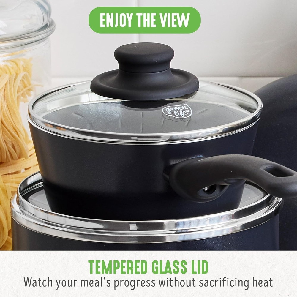Ceramic Cookware Set, 16-Piece, Oven Safe, Stay-Cool Handles=