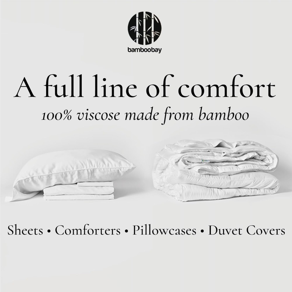 Bamboo Bay 7 Piece Split King Size Sheet Set, 100% Viscose Made from Bamboo, ...