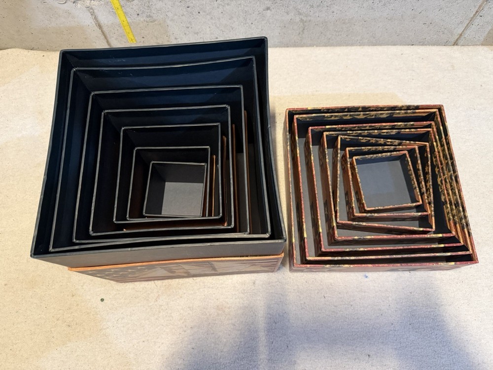 7 Bob’s Boxes Primitive Americana Colonial Nesting Stackable Decor Storage Box