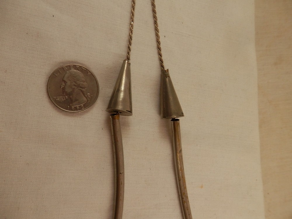 Unique Statement Dangle Spoon Necklace 24" Silver Twist Chain