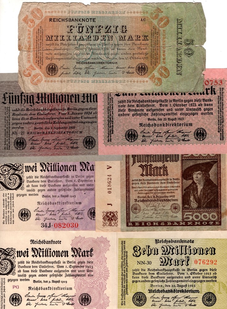 Germany, 18 banknotes, mainly inflation, mixed grades. DY20548
