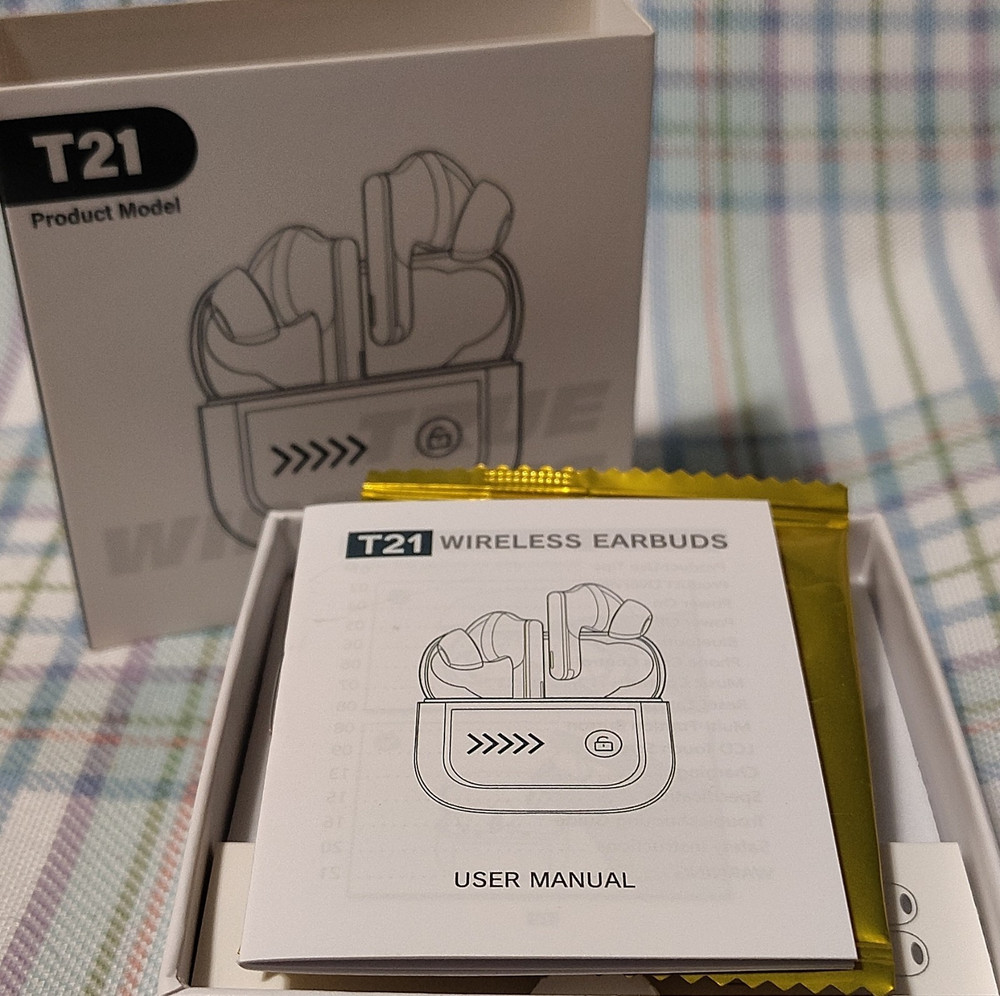NIB T21 Bluetooth In-Ear Earbuds, LCD Touch Screen, ANC, Equalizer, Black