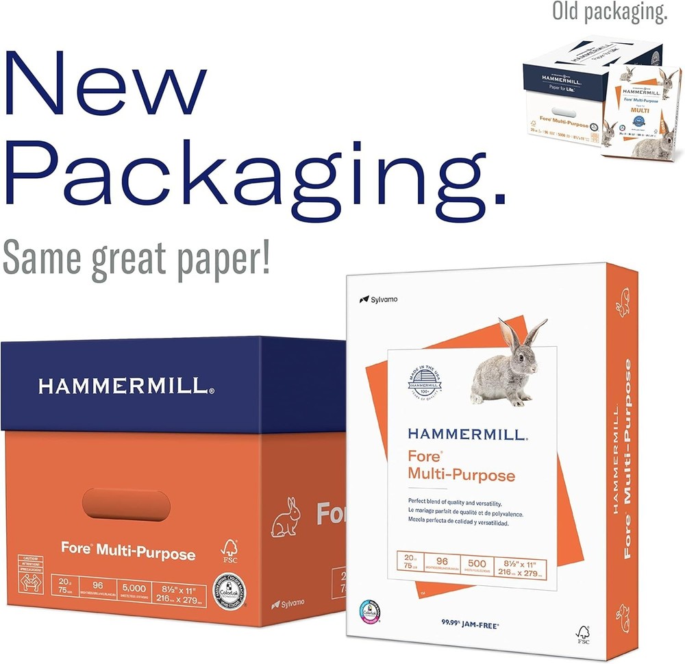 Fore Multipurpose Copy Paper - 10 Ream, 5000 Sheets