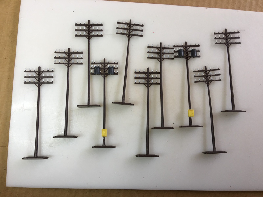 10 Telephone Poles HO Scale Trains