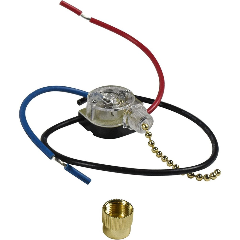 Ceiling Fan Switch for Zing Ear ZE-110 3-Way 3-Wire Pull Chain Fan Light Switch