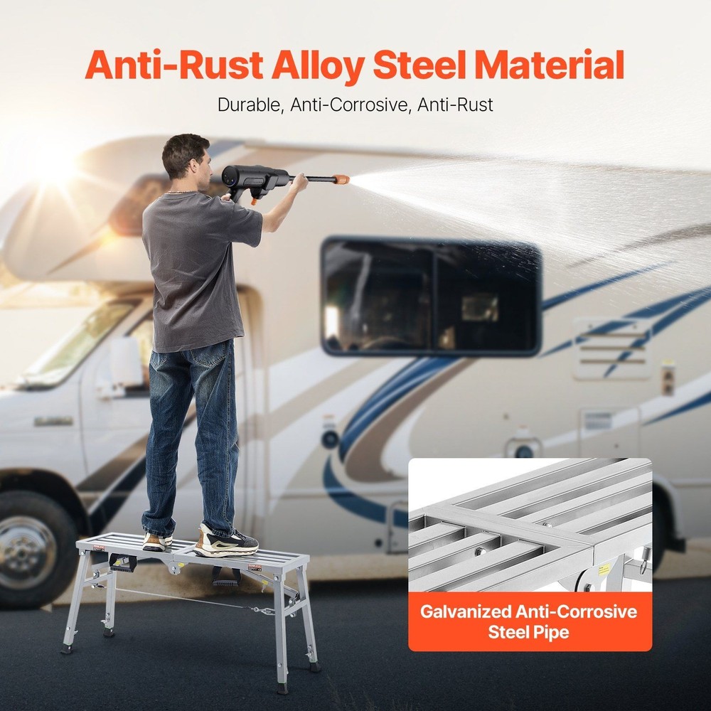 Compact Foldable Work Platform 400lb Load Durable Finish