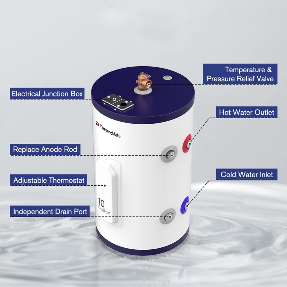 10 Gallon Electric Water Heater On Demand Hot Water System for RV, Boat Vehicles