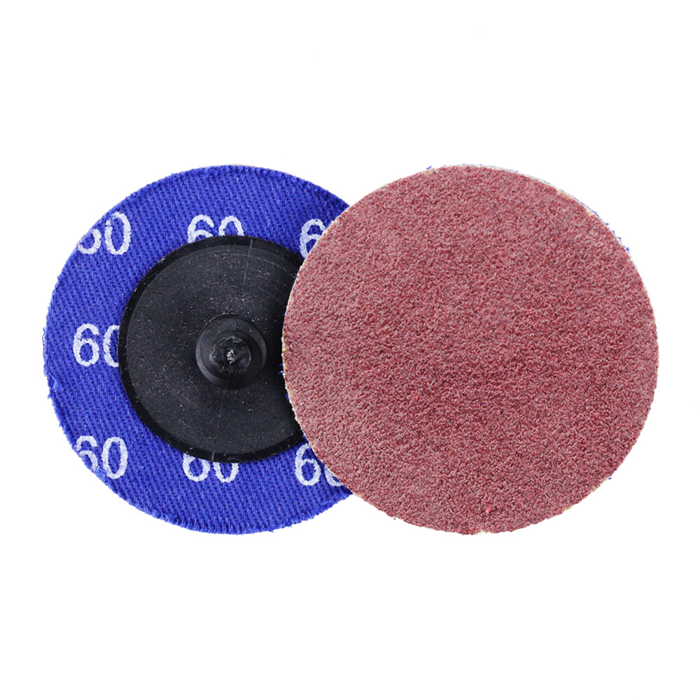 100 Pack - 2" 60 Grit A/O Quick Change Sanding Disc Black Hawk, Type R Roloc