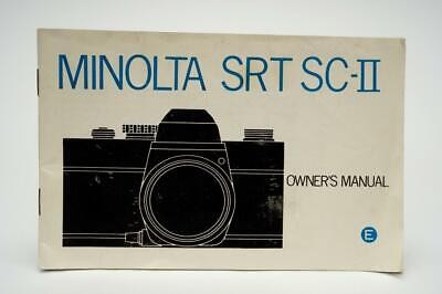 Minolta SRT SC-II Owners Manual