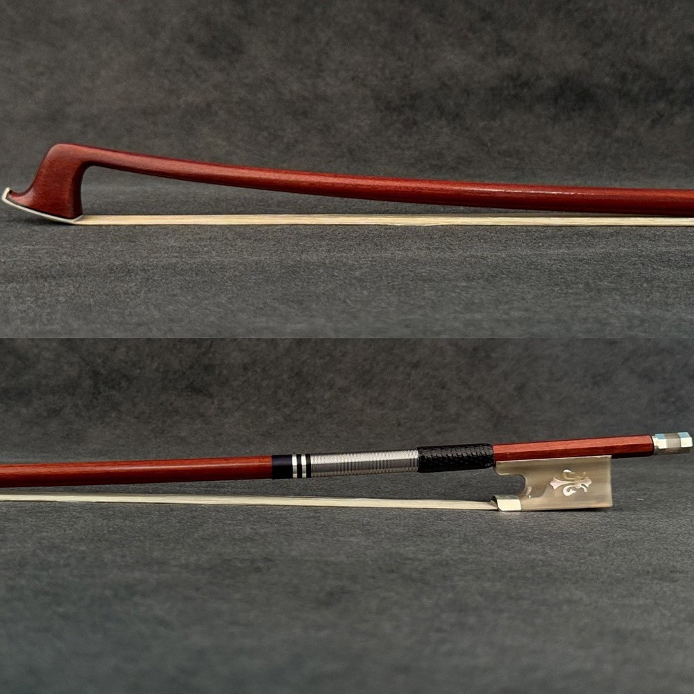 Master Antique Pernambuco Violin Bow 4/4 White OX Fleur-De-Lys Frog Silver Pro
