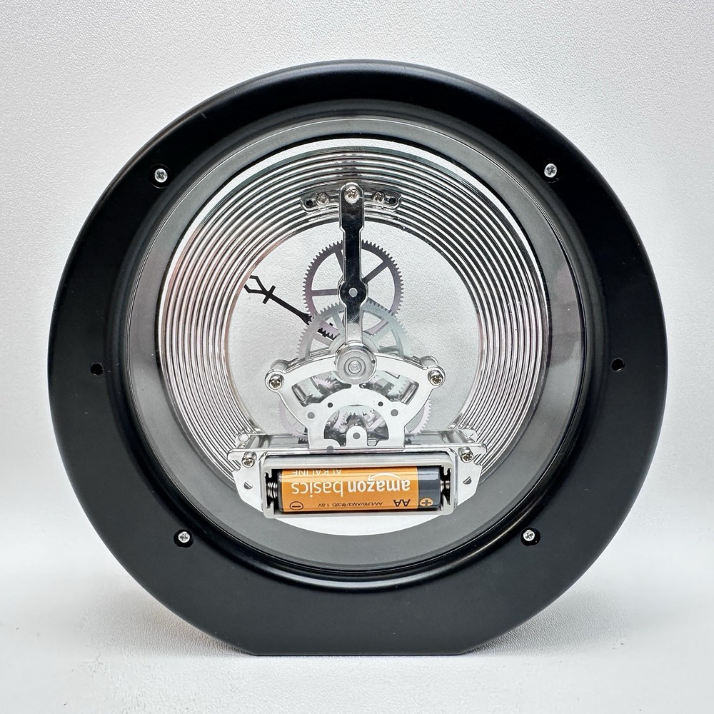 Interactive 7” Gear Desktop Clock Black - Home or Office - Tested & Works