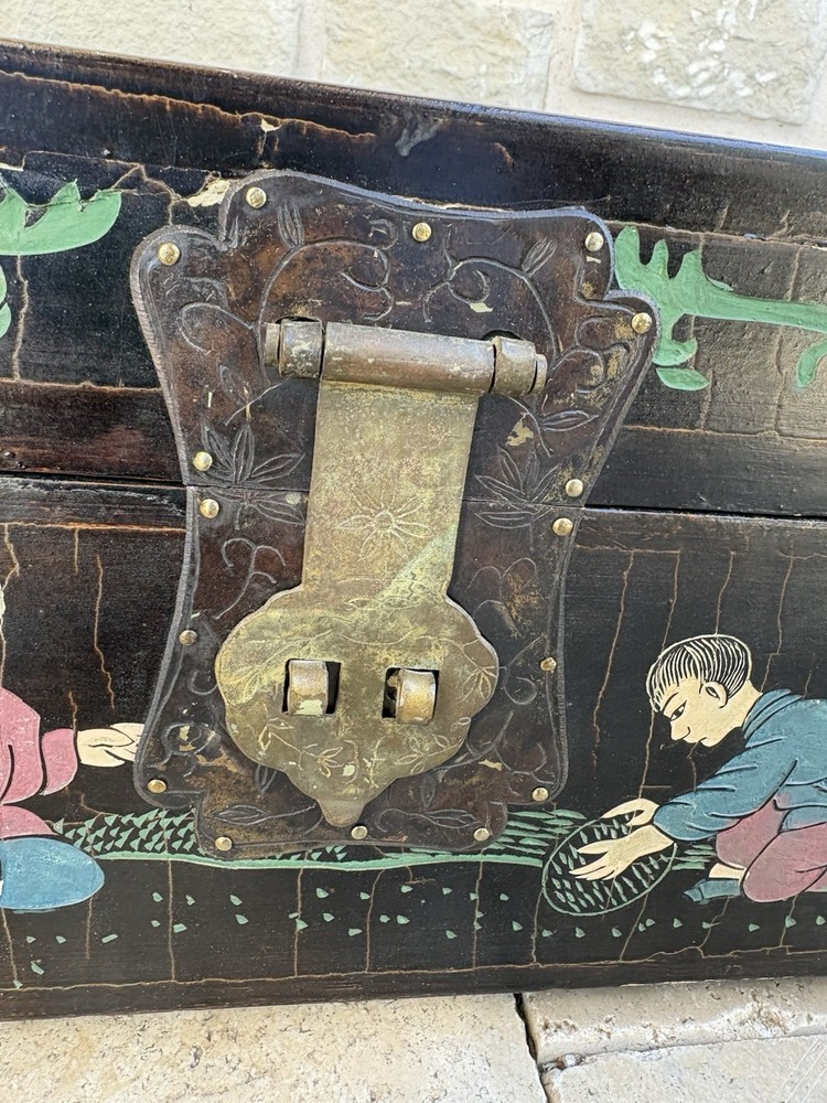Asia. Chinese Painted Table Top Trunk