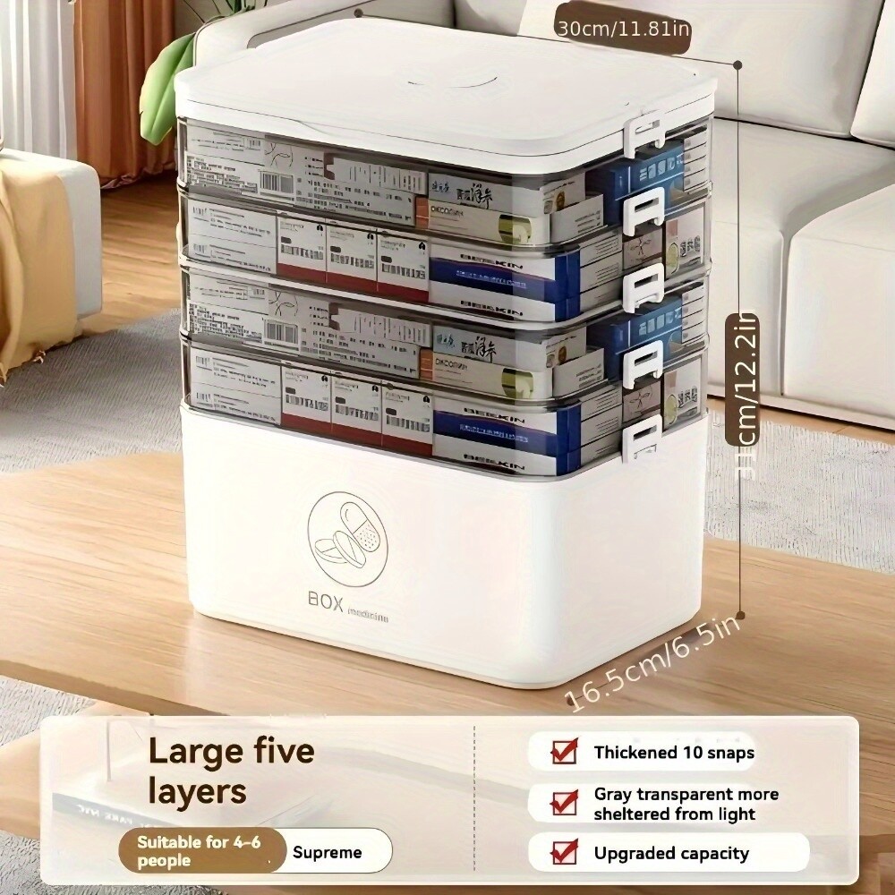 Medicine storage box,empty home emergency kit container,Transparent Storage Box