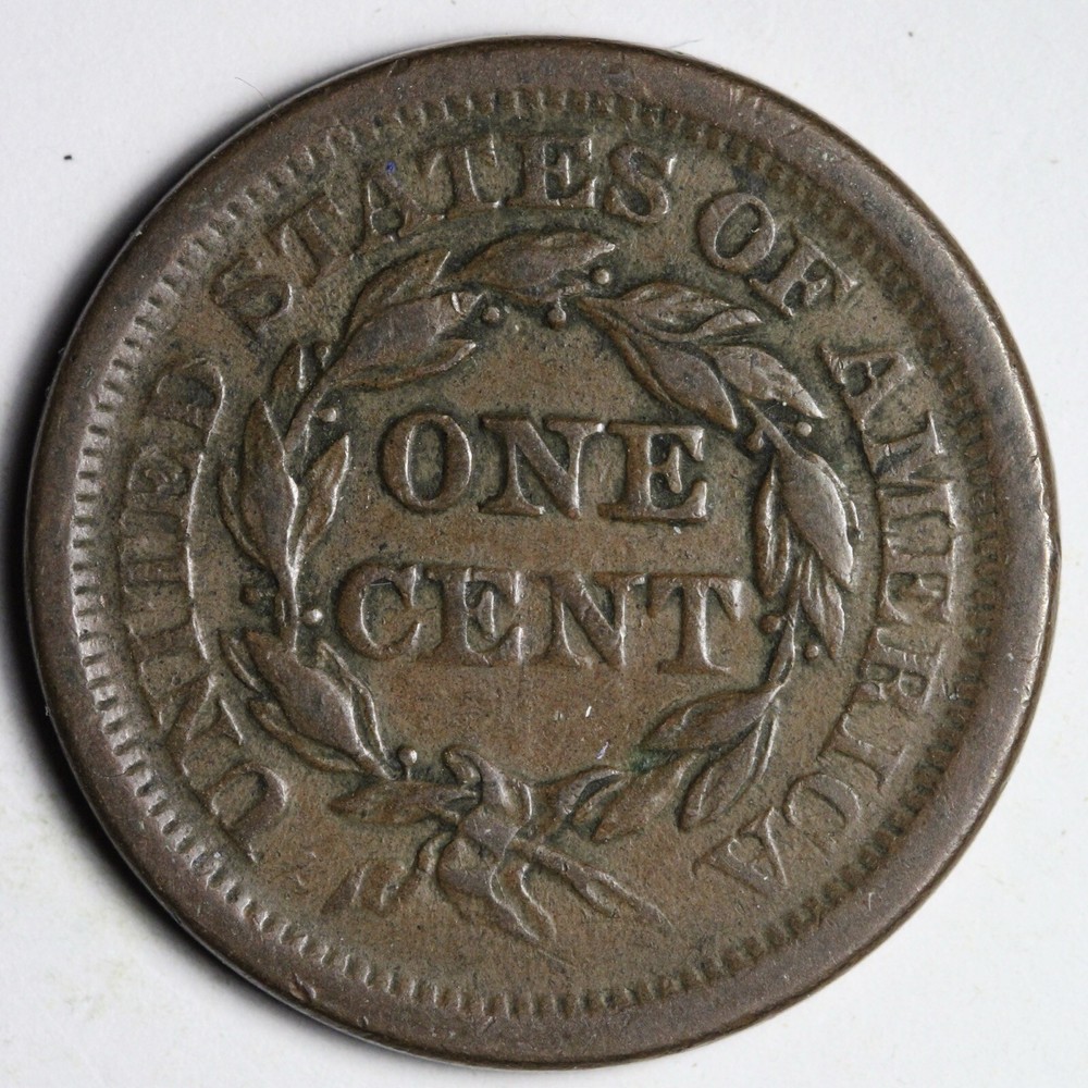 1854 Braided Hair Large Cent - XF+ - E511 KMR