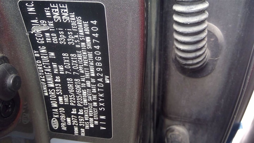 SORENTO 2011 Transmission Shift 1260210
