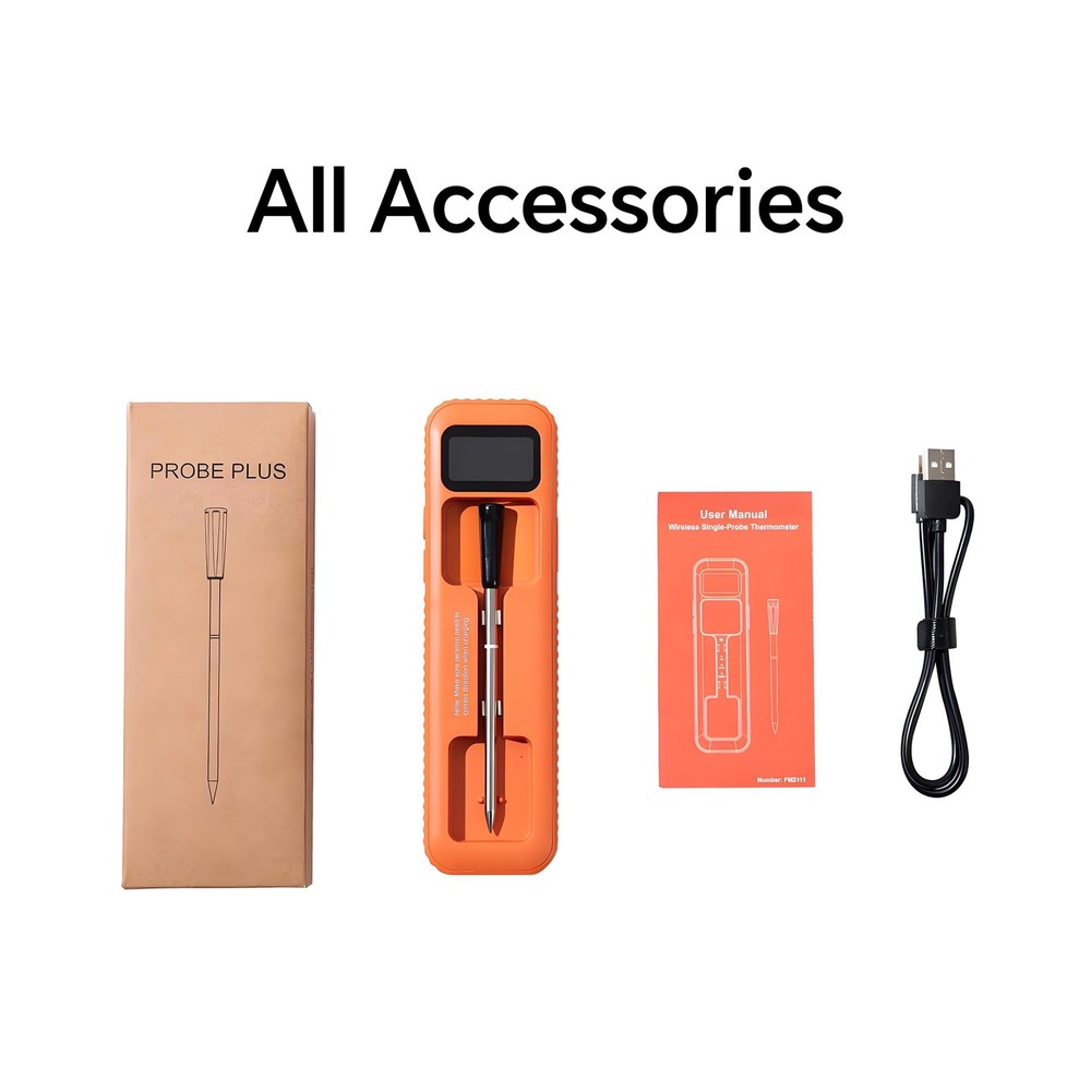 Wireless Meat Thermometer Digital with Bluetooth App Control, Rechargeable Gr...