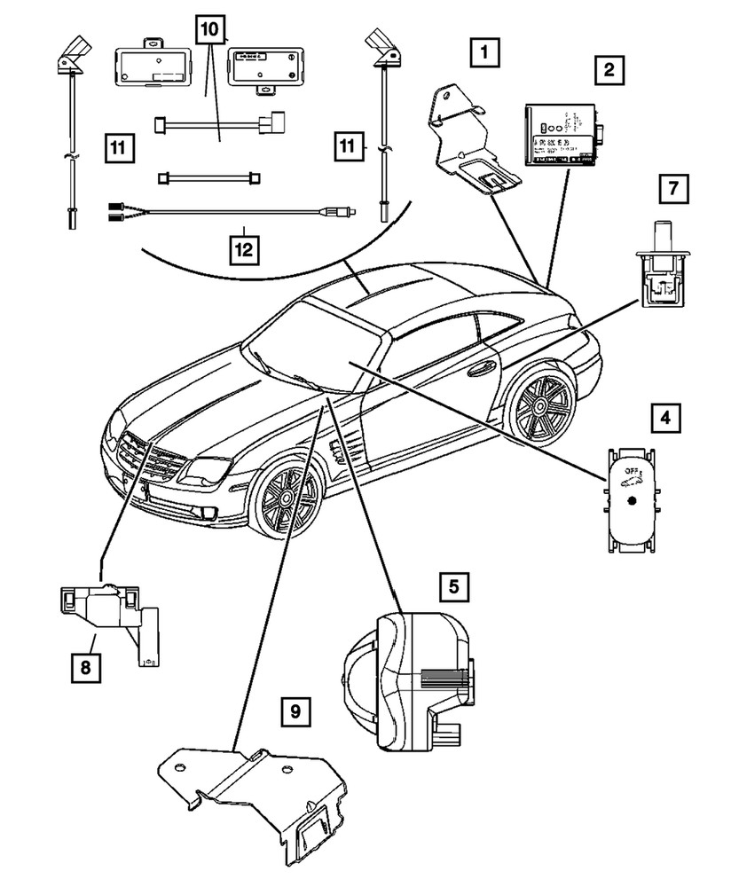 Genuine Mopar Alarm System Bracket 5102960AA