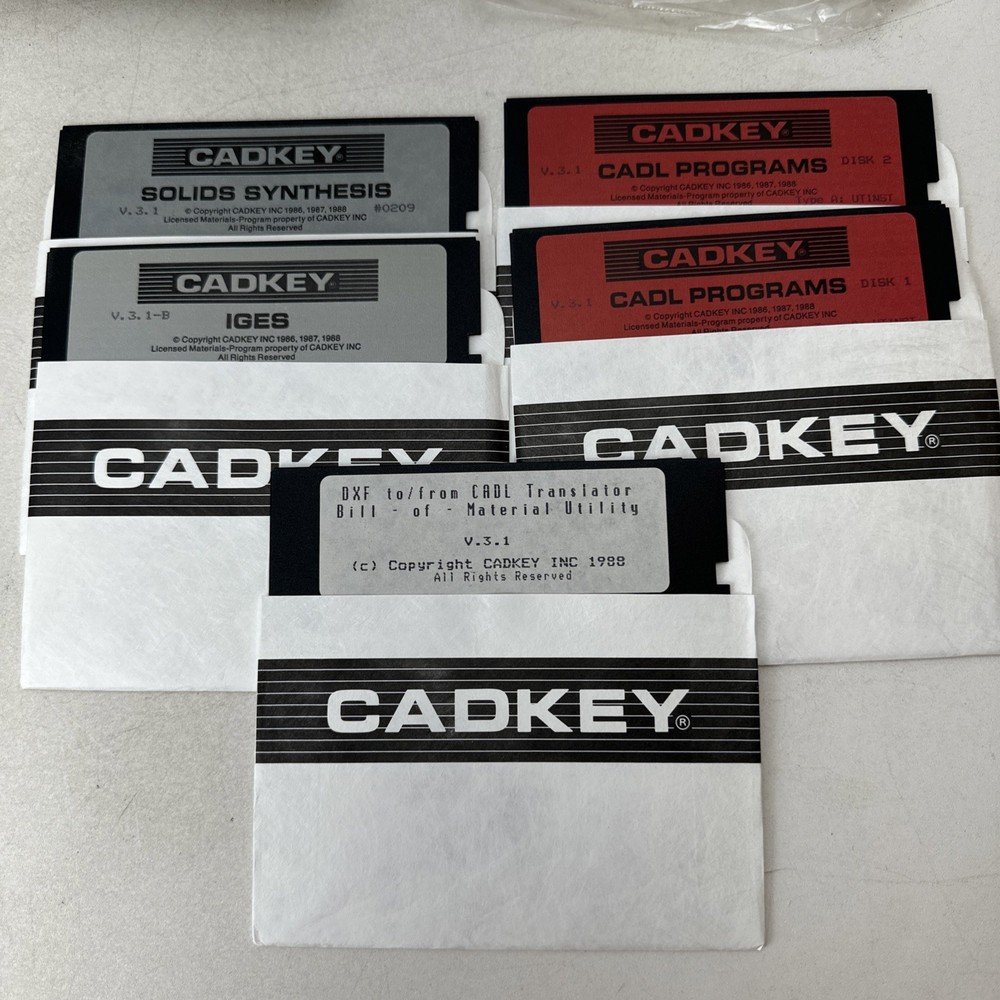 Lot Vintage Cadkey Computer Software Floppy Disk Drives V.3.1 in MediaMate Case
