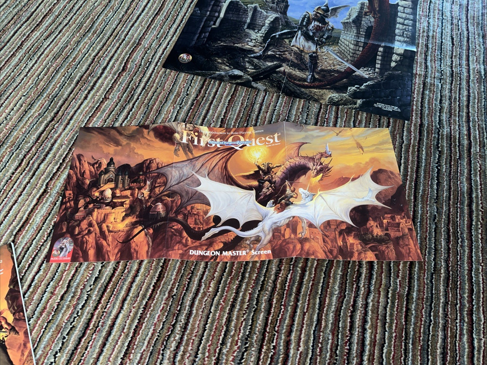 Dungeons & Dragons First Quest 2nd Edition Game BOOKS + DM Screen + Poster