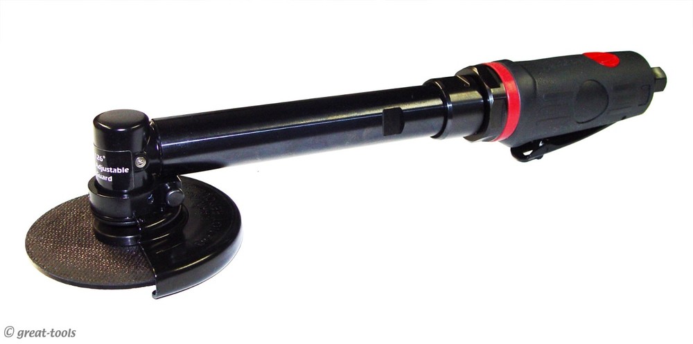 4” EXTENDED REACH AIR ANGLE GRINDER / CUT-OFF TOOL – 0.7 HP pneumatic motor