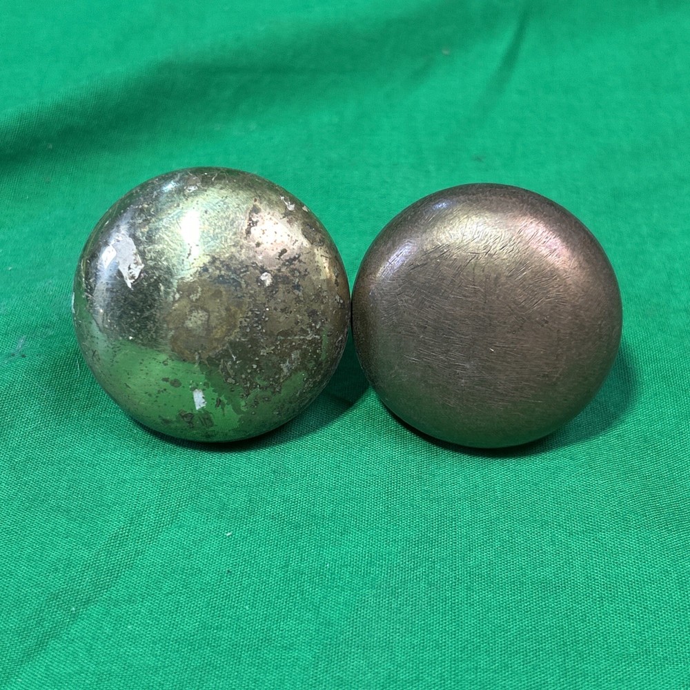2 Antique Brass Door Knobs