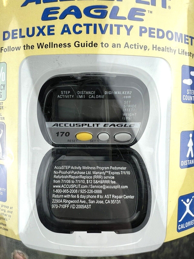 Accusplit Wellness Eagle 170 Deluxe Walking Step Activity Pedometer AE170