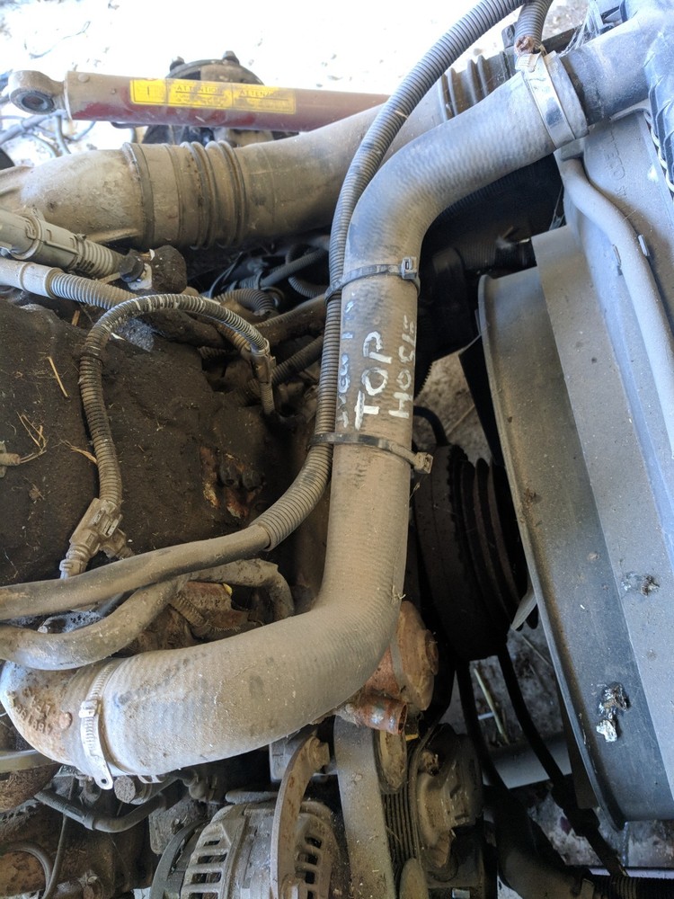 TOP HOSE REMOVED FROM  FORD TECTOR 75 E