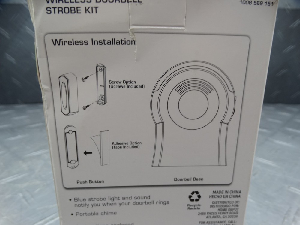 Defiant Wireless Battery Operated Tabletop Doorbell Kit Wireless Push Button