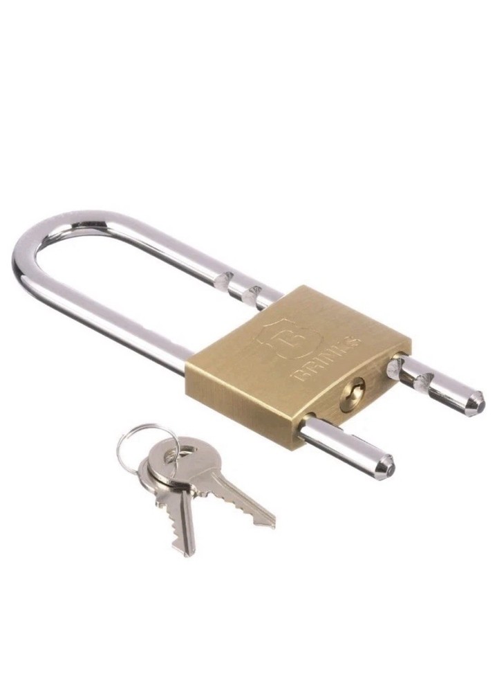 Brinks, Solid Brass 50mm Keyed Padlock with Adjustable Shackle