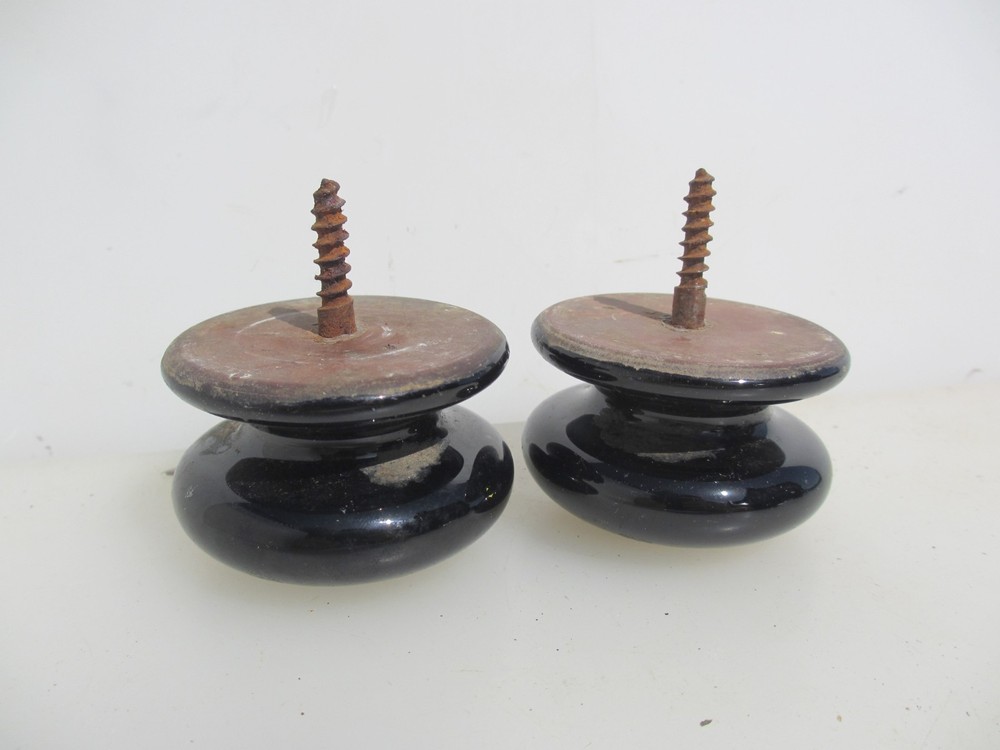 Victorian Ceramic Drawer Handles Knobs Cupboard Pulls Cabinet Old Antique Pair