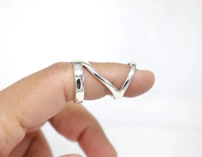 Solid 925 Sterling Silver Adjustable Arthritis Finger Splint Handmade Ring