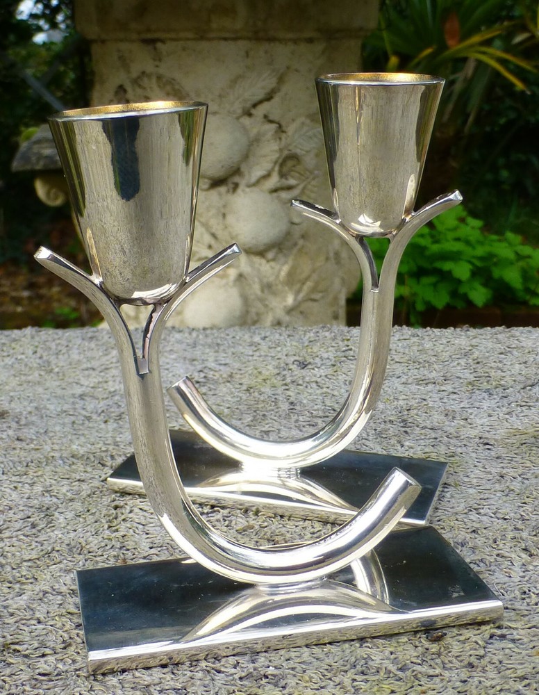 Superb Vintage W A Rogers Canada Silver Plated on Copper Candlesticks