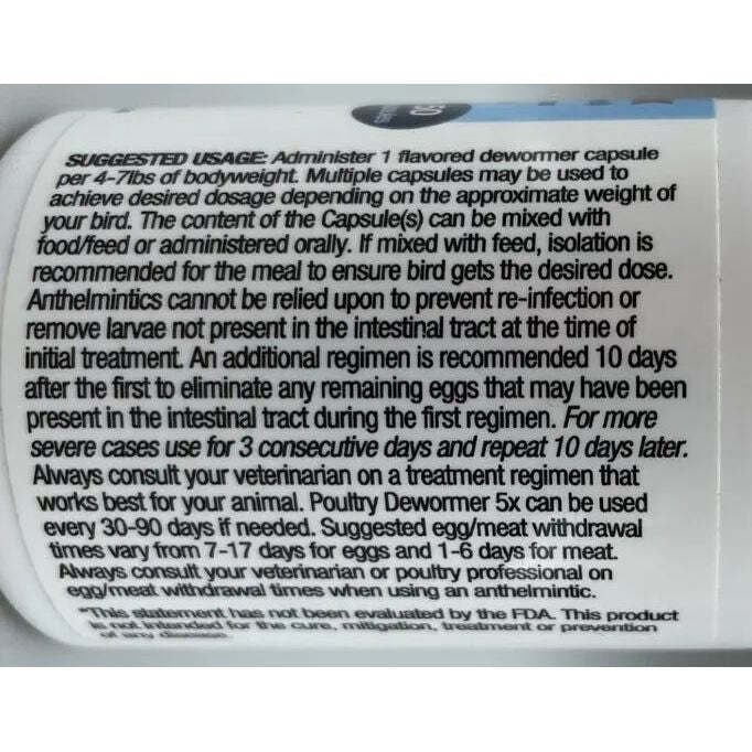 Poultry Wormer 5X 50 Capsules