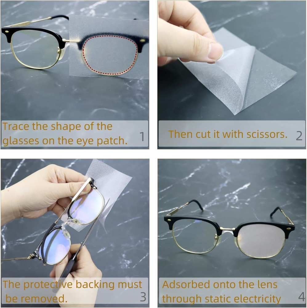 10 Pack Glasses Translucent Eye Patch for Glasses Vision Patching for Lazy Eye