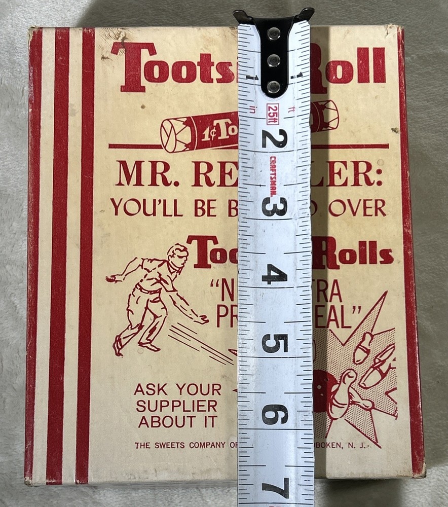 Tootsie Roll Candy Empty Display Box Bowling Graphic Tootsie Rolls READ