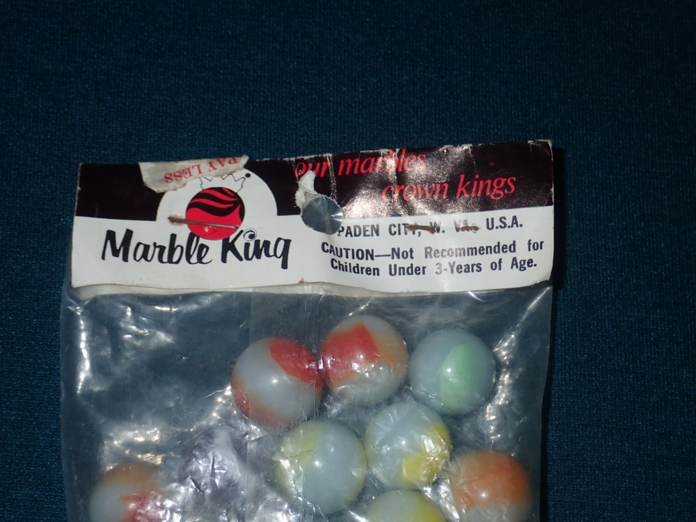Vintage Marble King 20 Pack Marbles, Includes Shooter