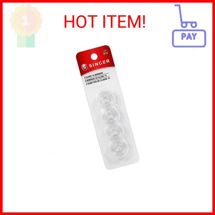 Singer Bobbins Class 15 Transparent, 4-Count