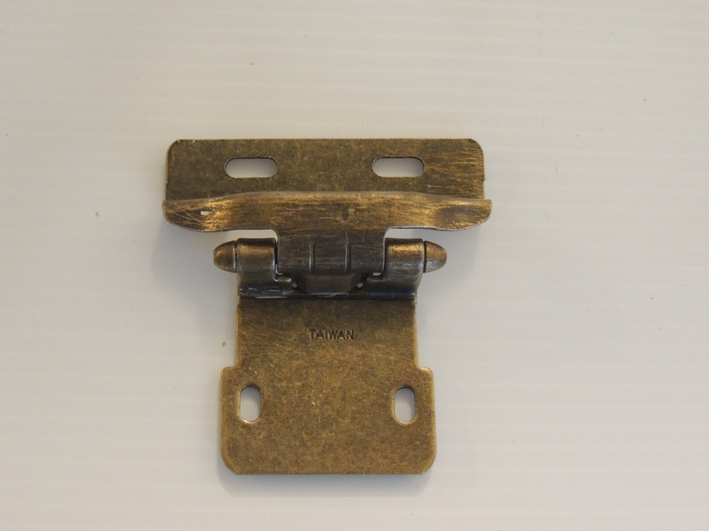 6 Brass Tone Cabinet Hinges
