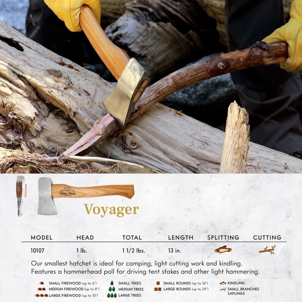 Classic Voyager Hatchet - Camp Hatchet for Scouting, Camping, and Backpacking