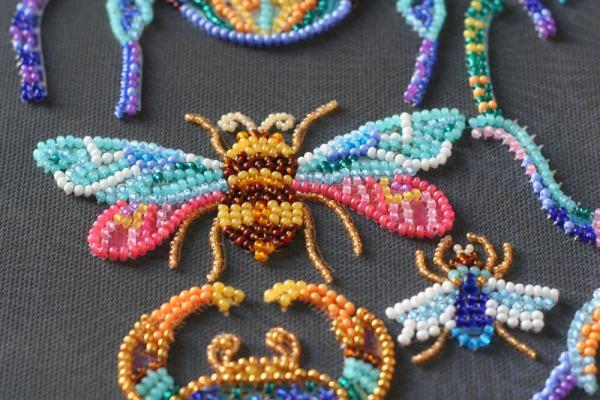 Bead embroidery kit Beetles needlework kit Art canvas beadwork pattern