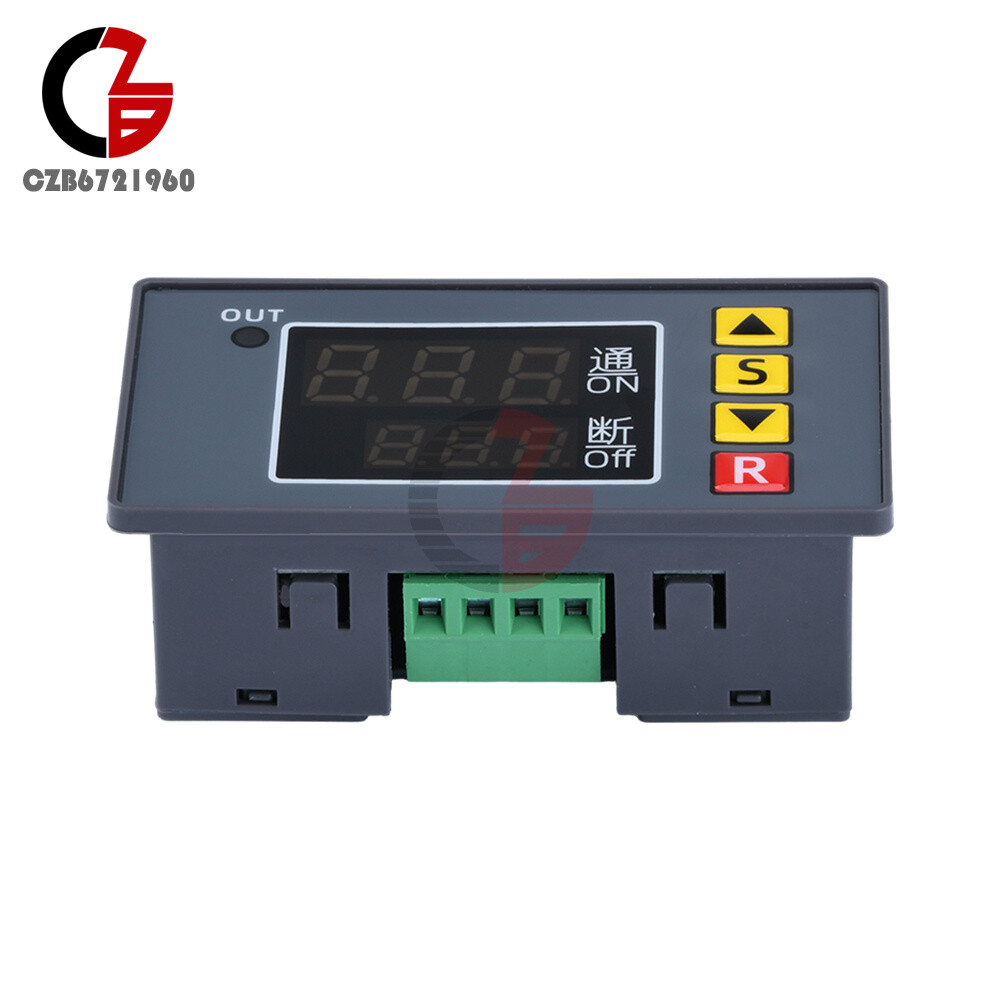 110-220V 12/24V Digital Time Delay Relay Cycle Timer Control Switch Programmable